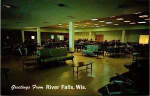 H.T, Hagestad Student Center of Wisconsin State University River Falls Postcard - Picture 1 of 2