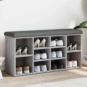 Banco Zapatero de Almacenaje Zapatos Asiento Pasillo Madera Ingeniería vidaXL - Imagen 1 de 36