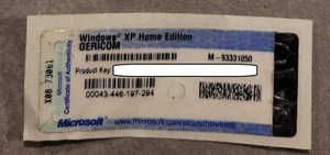 Windows XP Home Premium - Lizenz Key Aufkleber OA Produkt Key - Bild 1 von 2