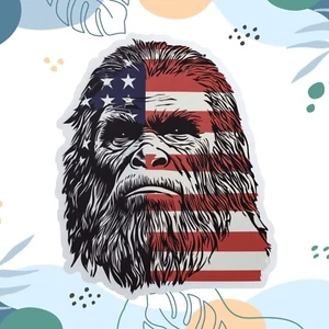 American Flag Sasquatch Yeti Bigfoot Decal Sticker for Car Truck Window Bumper - Bild 1 von 12