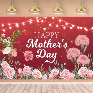 Happy Mothers Day Banner Large Mothers Day Party BackdropMother's Day Party D... - Picture 1 of 6