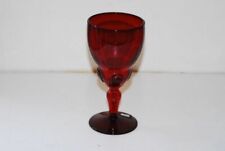 4 New Martinsville MOONDROPS Ruby Red WATER GOBLET GOBLETS 6.5 Inch