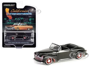 1947 Ford Deluxe Cabrio Lowrider schwarz 1/64 Diecast von Greenlight 63060 A - Bild 1 von 1