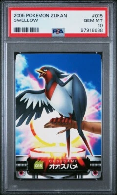 PSA 10 GEM MINT Swellow #015 Carddass Zukan Advanced Gen. Bandai Pokémon POP 1 - Image 1 of 4