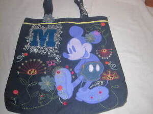 Disney Mickey Mouse Magnet Close Tote Bag Beach Bag Purple Mickey Mouse