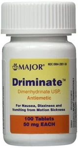 Major Driminate Motion Sickness Tabs 50mg 6 X 100 COUNT DIMENHYDRINATE 50MG - Picture 1 of 1