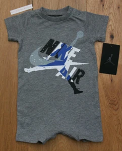 Nike Air Jordan Baby Boy Romper ~ Gray, Blue, Black & White ~ - Picture 1 of 2