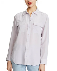 $295 Equipment Femme Womens Languid Lavender Silk Signature Button-Up Shirt 4XL - Picture 1 of 7