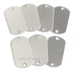 200 PCS TWO HOLE BLANK STAINLESS STEEL DOG TAG SHINY OR MATTE MILITARY SPEC - Picture 1 of 9