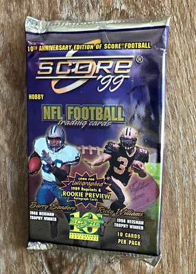 1999 Score 10th Anniversary NFL Football Cards Unopened Hobby Pack - Image 1 of 2