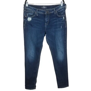 Silver Jeans Women's Blue Sam Boyfriend Distressed Medium Wash Denim Size 33 - Picture 1 of 9