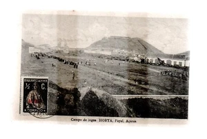 Acores 1923 old illustrated postcard "Campo de Jogos Horta Fayal" nice used with - Picture 1 of 2