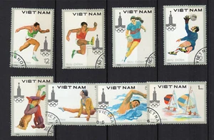 Vietnam 1980 Jeux Olympiques de Moscou série 8 timbres oblitérés /TE458 - Imagen 1 de 1