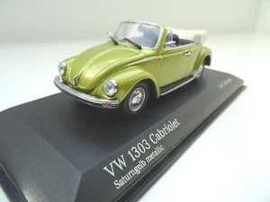 Volkswagen VW Käfer 1303 Cabr. Modellino Auto Minichamps 1:43 Giallo Satondo - Foto 1 di 5