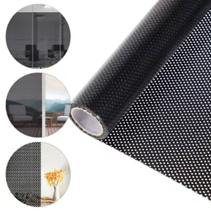 Privacy Window Cling Vinyl Glass Film Self-adhesive Mesh Net Sunshade Stickers - Picture 1 of 15