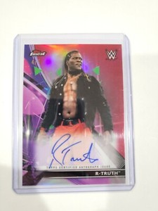 2021 Topps Finest WWE R truth Red Refractor On Card Auto 4/5