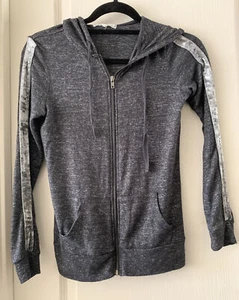 Hippie Rose Women Gray Zip Up Hoodie XS - Picture 1 of 6