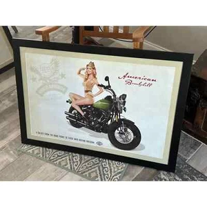 2009 Harley Davidson American Bombshell 2-seitiges Poster Marisa Miller 27 Zoll x 39 Zoll - Bild 1 von 1