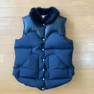 Rocky Mountain Featherbed Down Vest Black Nylon USED from Japan - Picture 1 of 14