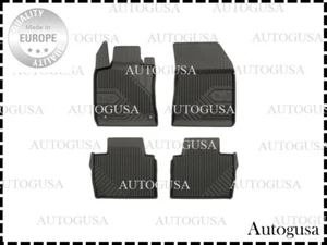 NEW LHD BLACK RUBBER FLOOR MATS CAR LINERS ALL WEATHER FOR PEUGEOT 508 2018- - Picture 1 of 4