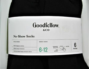 Goodfellow & Co No-Show-Socken für Herren SCHWARZ Large 6er-Pack geruchsabweisend, ringgesponnene Baumwolle - Bild 1 von 6