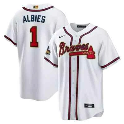 Camiseta Ozzie Albies Atlanta Braves Nike 2021 Serie Mundial Programa Oro MLB #1 Foto 1 de 4