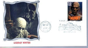 Película clásica Monstruos la momia 1997 Estados Unidos primer día cubierta Fleetwood - Imagen 1 de 2