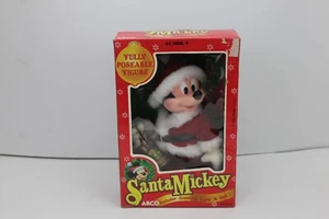 Vintage Disney Santa Mickey Mouse Christmas Figure Arco 6333 Complete in Red Box - Picture 1 of 8