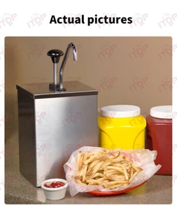 3.6L Sauce Pump Dispenser Ketchup for Kitchen Stainless Steel Squeeze Container - Picture 1 of 8