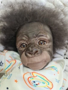 Reborn Baby Affe Gorilla Puppen schöne Schachtelöffnung gewichtet 5 Pfund 🩷LETZTE 1.🩷 - Bild 1 von 14
