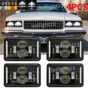 4PCS 4x6" LED Headlights Sealed Hi/Lo Beam w/DRL Fit Chevrolet Caprice 1977-1986 - Picture 1 of 11