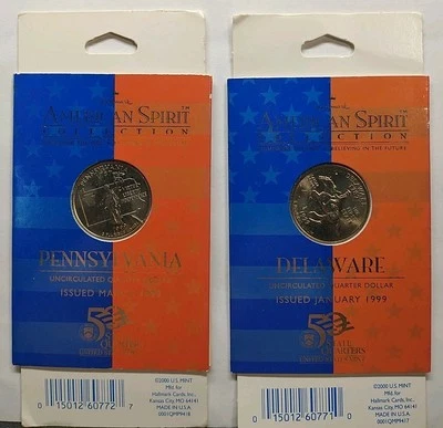 1999-P Quarter DE, PA. Hallmark American Collector Spirit, Uncirculated  P Mint - Image 1 of 2