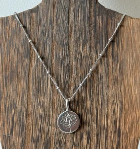 Collana Fiore di Maggio Rellery Giglio della Valle Argento Sterling 925 Catena 17”L+2” - Foto 1 di 11