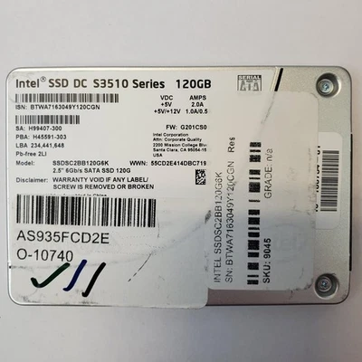 INTEL SSDSC2BB120G6K 120GB 2.5" SATA Internal SSD | Grade A | 9052 - Image 1 of 2