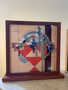 Frank Lloyd Wright's Stained Glass Collection Abstract May Basket Fruit Bowl - Picture 1 of 6