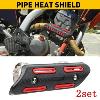 2X For KTM 250 350 450 SXF 500 EXC-F 05-22 Red Head Pipe Heat Shield Cover Guard - Image 1 of 4