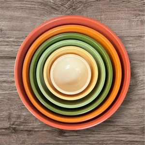 6pc Certified Intl Nesting Mixing Bowls MCM Colors Melamine Retro 70s Kitchen - Picture 1 of 4