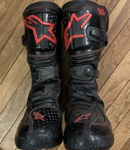 Alpinestars T6s Youth Motocross Boots Size 6 Black Red - Picture 1 of 10