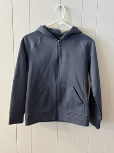 Adidas Size 10/12 Kids Sweatshirt Grey Full Zip Hooded D3 - Picture 1 of 7