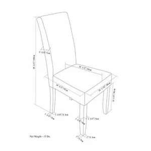 Pemberly Row Parson Dining Chair (Set of 2) in Dove Gray Linen Look Fabric - Picture 1 of 8
