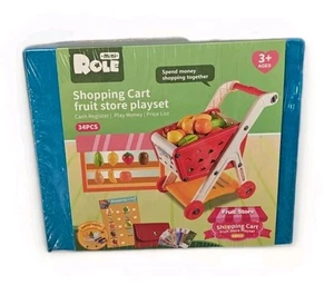 Shopping Cart Fruit Store Playset NIB By Mini role - Picture 1 of 6