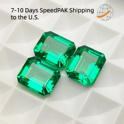 Hot Sale Columbia Lab Grown Emerald Loose Gemstones 0.5-8ct Emerald Cut AGL - Image 1 of 4