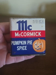 De colección McCormick Pastel de Calabaza Especias Lata Metal Tapa Jack-O-Lantern Halloween - Imagen 1 de 7