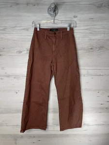 Just Black Denim Jeans Damen 24 Braun Weites Bein Cropped Made USA Stretch - Bild 1 von 10