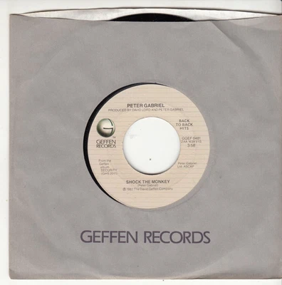PETER GABRIEL - SHOCK THE MONKEY/SOLSBURY HILL - REISSUE 45 -GREAT SHAPE - Image 1 of 2