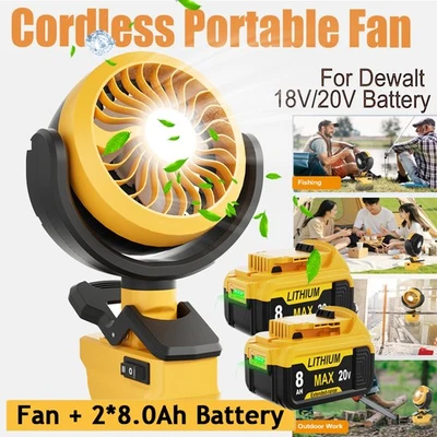 Ventilador inalámbrico para batería de iones de litio Dewalt 20 V DCB200-2 ventilador portátil para camping sitio de trabajo Foto 1 de 4