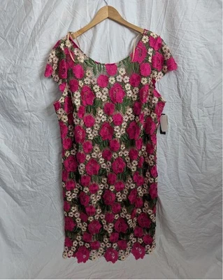 Vestido Xscape Sin Mangas Floral Bordado Vaina Cambio Para Mujer 20W Forrado Nuevo Con Etiquetas Foto 1 de 4