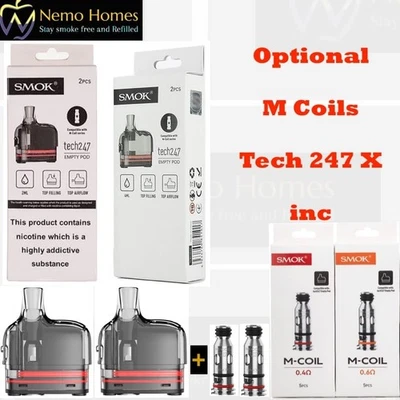 Smok Tech247 Pods + 2 Opt Smok M Coils ( Smok Tech 247 X) | Mesh 0.6 0.4 ohms - Image 1 of 4