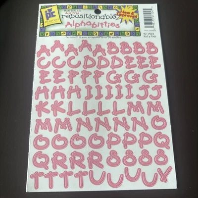 Provo Craft Repositionable Alphabitties Alphabet Letters Kid’s Pink Stickers - Image 1 of 4