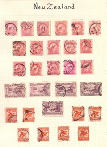 NEW ZEALAND 1899 ALBUM PAGES WITH USED STUDY OF 6d, 9d, 1/- ( 37 ) - Picture 1 of 2